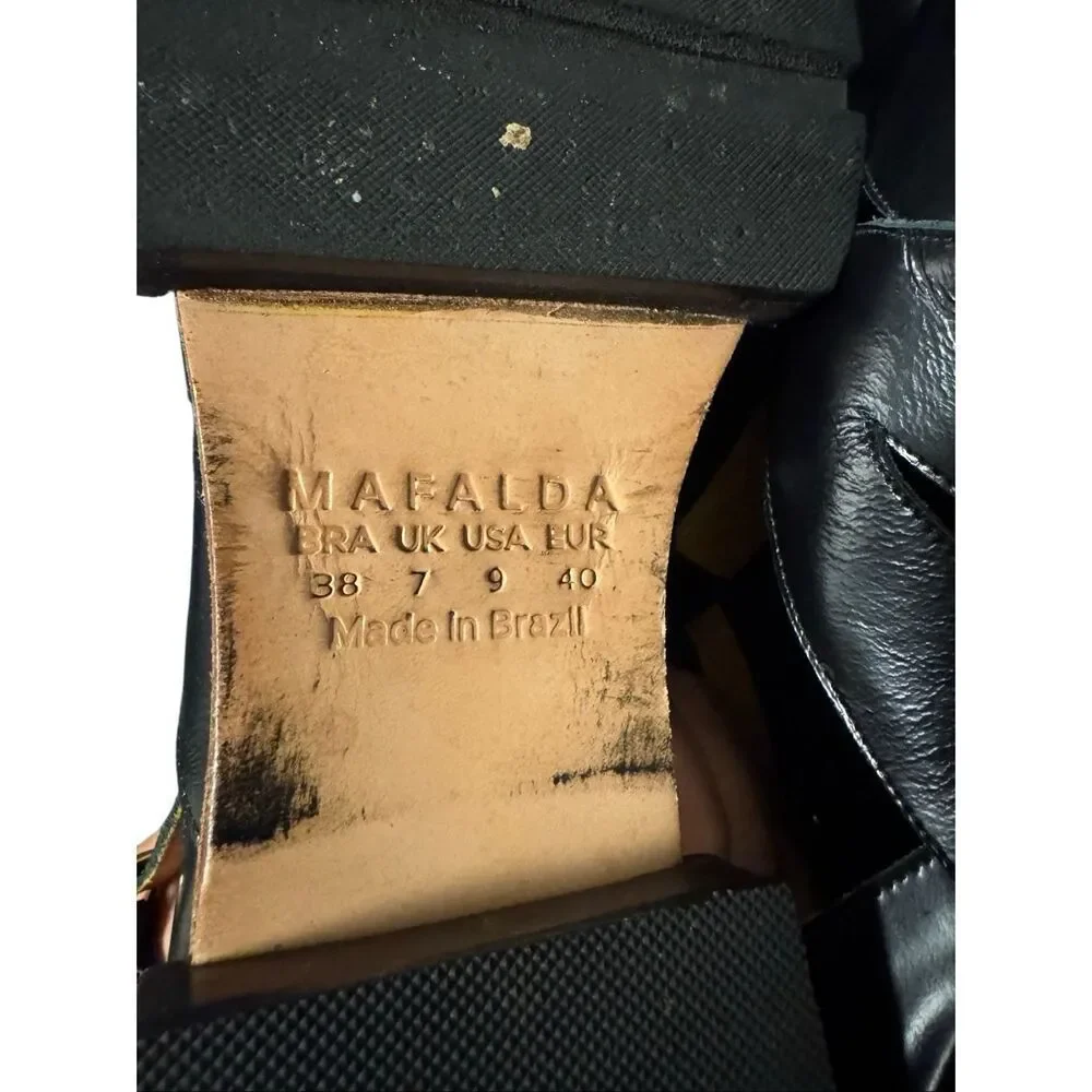 Mafalda size 9 women’s fisherman sandals black Brazil made - EUC - Picture 6 of 8